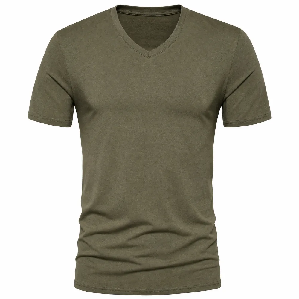 Camiseta Gola V Verde Militar