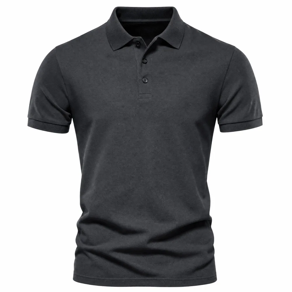 Camisa Polo Piquet Cinza Chumbo