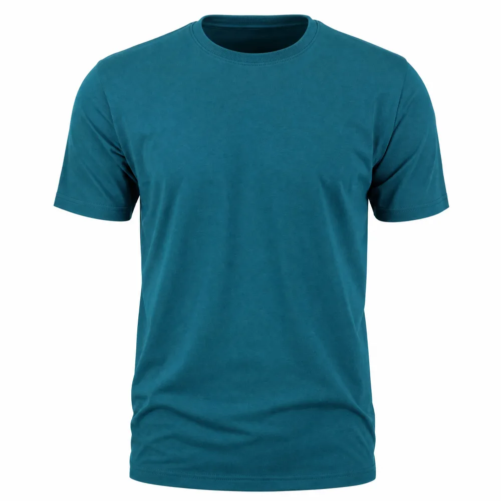 Camiseta Gola Careca Azul Petróleo