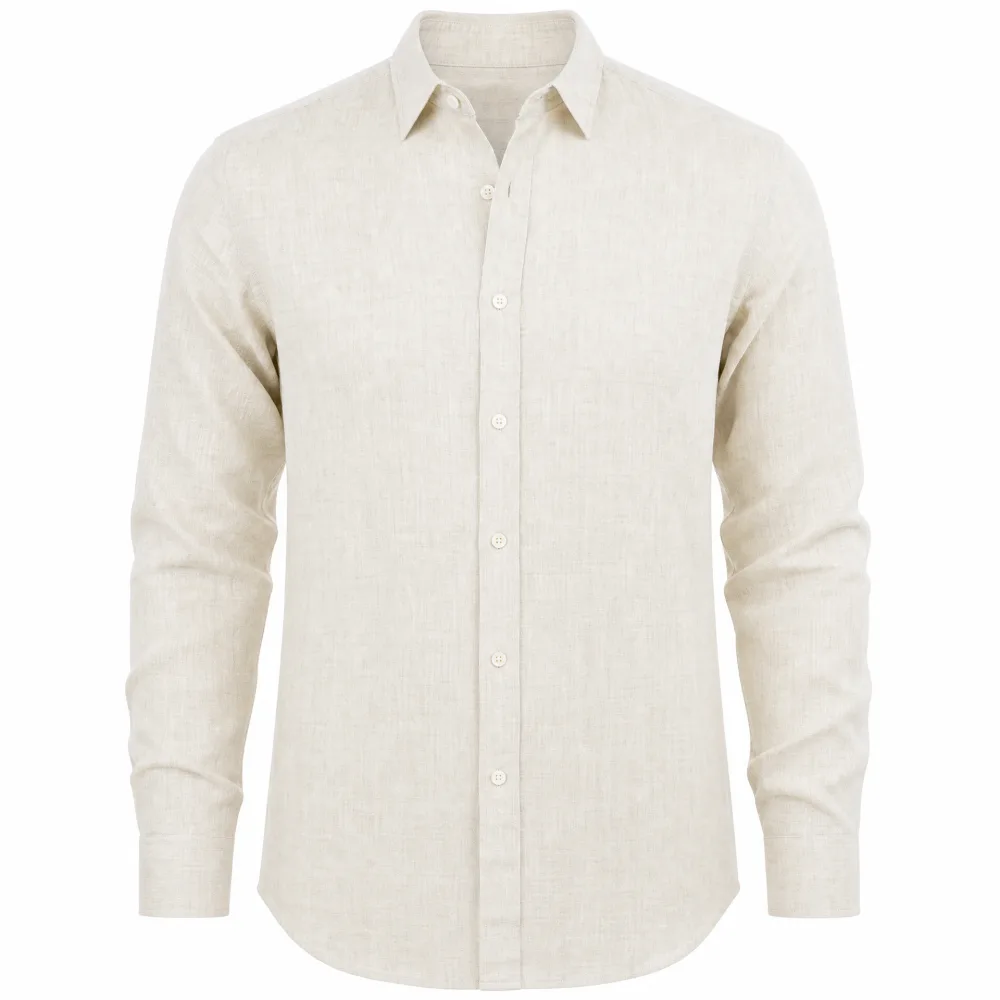 Camisa de Linho Off-White Manga Longa